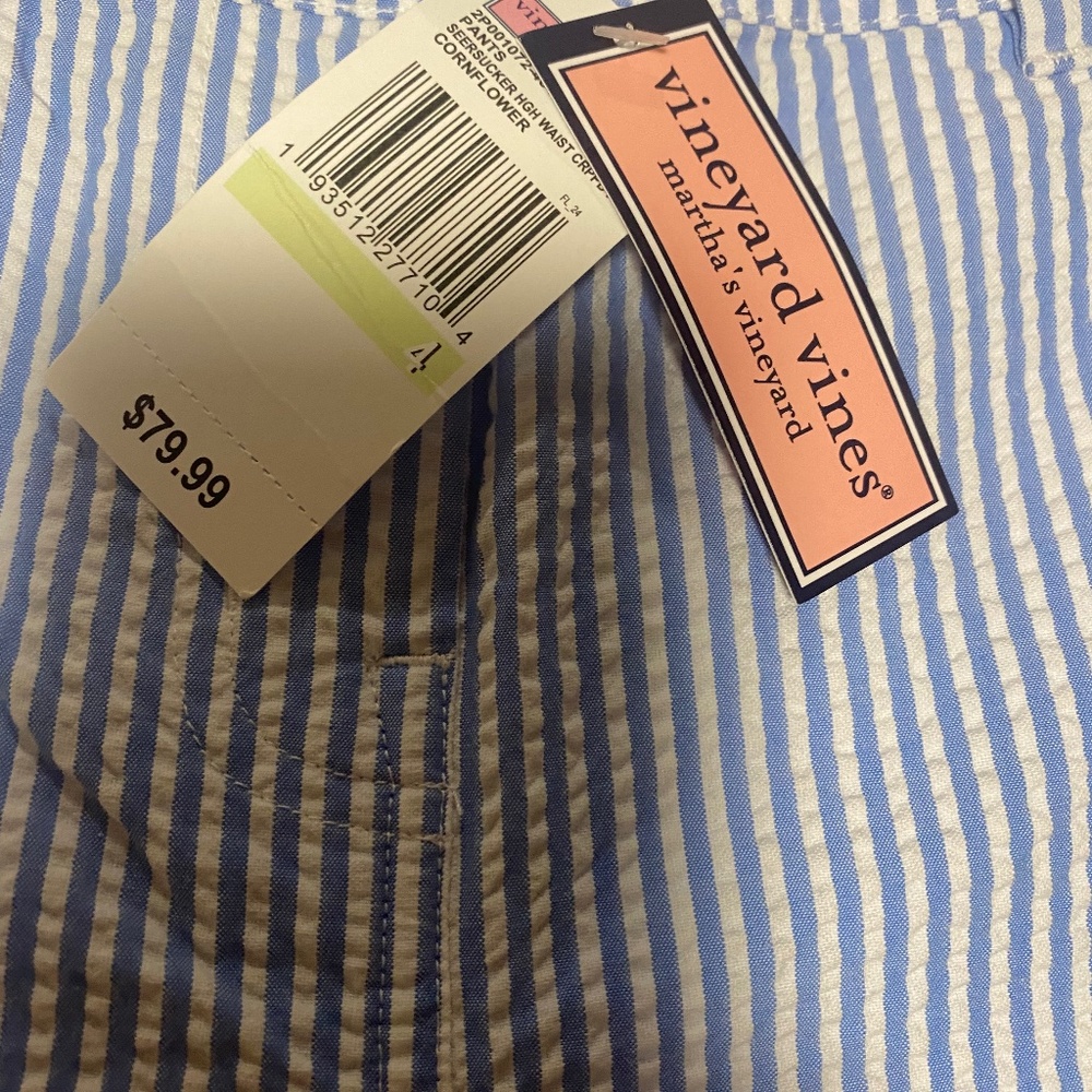 Vineyard Vines seersucker high waist cropped pant